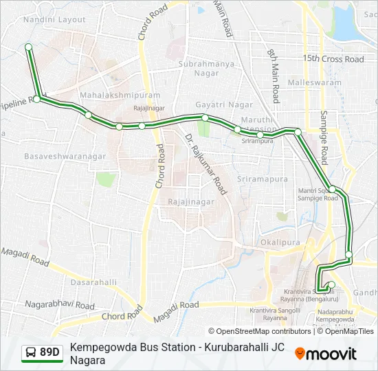 89D Bus Line Map