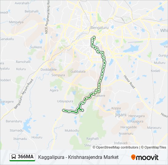 366MA bus Line Map