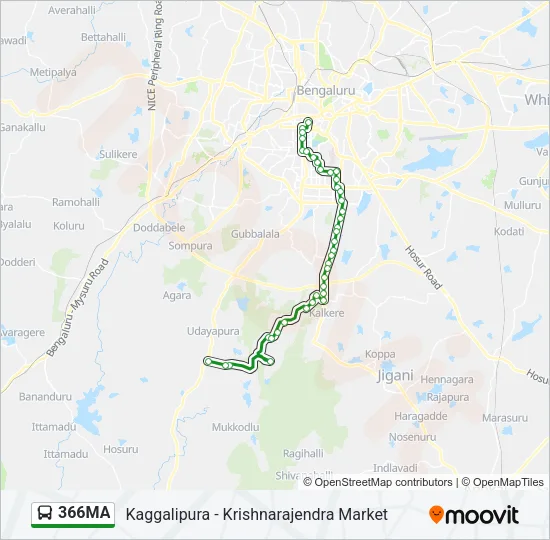 366MA Bus Line Map