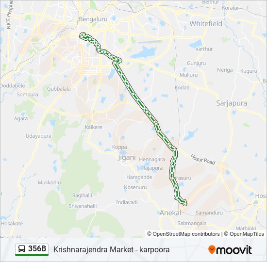 356B bus Line Map