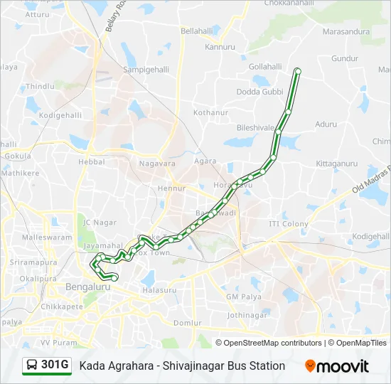 301G Bus Line Map