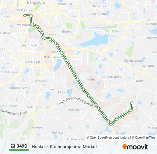 349D Bus Line Map