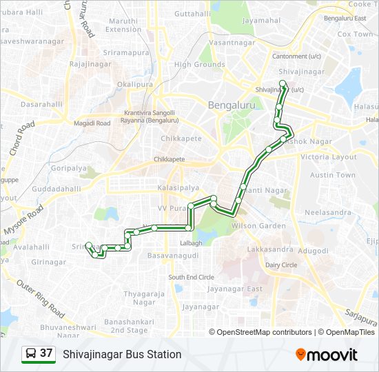 37 bus Line Map