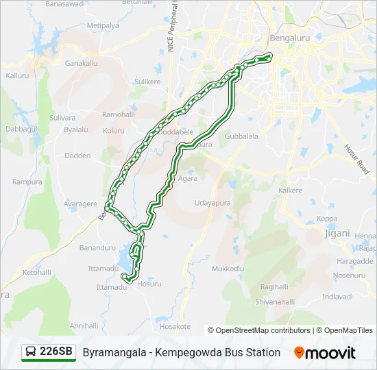 226SB Bus Line Map