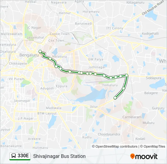 330E Bus Line Map