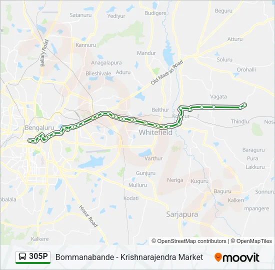 305P Bus Line Map