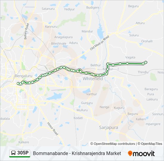 305P bus Line Map