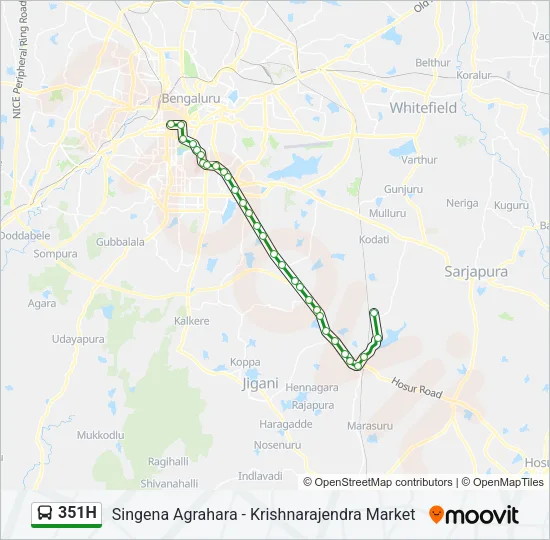 351H Bus Line Map