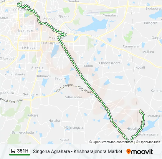 351H Bus Line Map