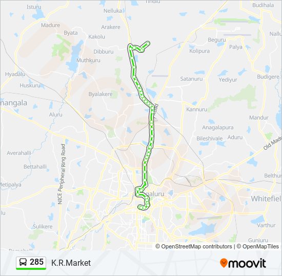 285 bus Line Map