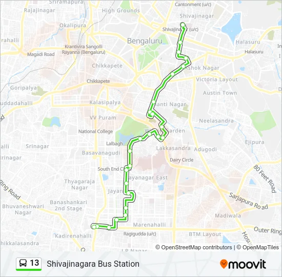13 Bus Line Map