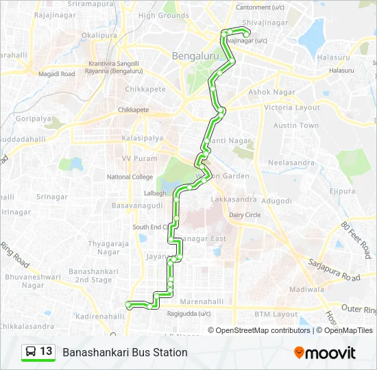 13 Bus Line Map