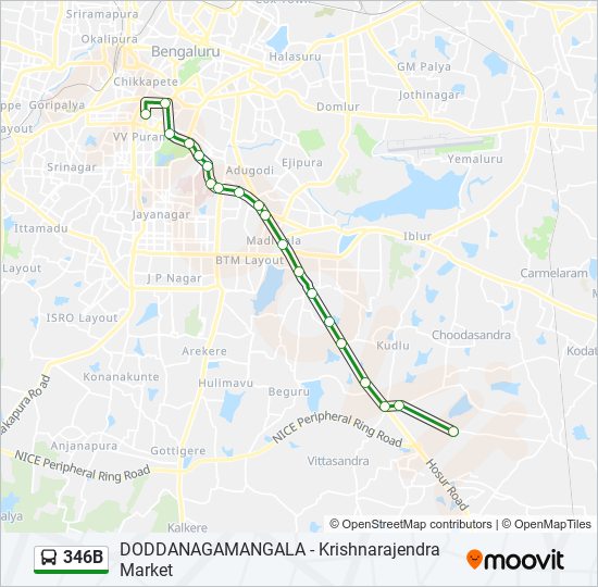 346B bus Line Map