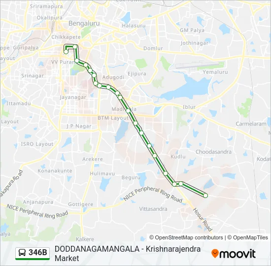 346B Bus Line Map