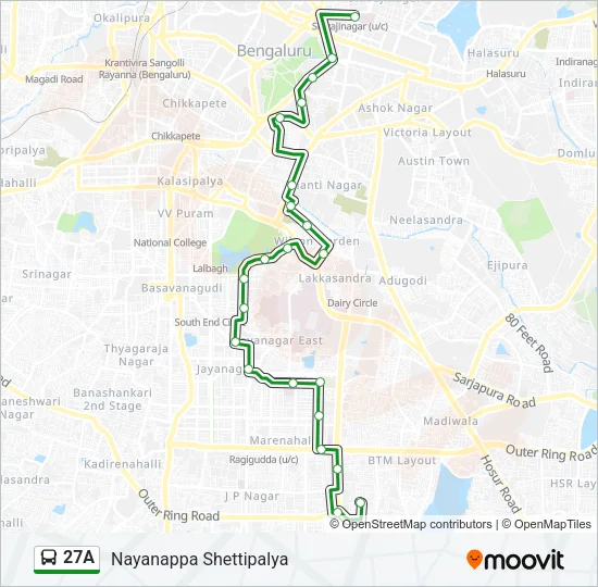 27A Bus Line Map