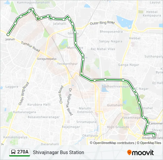 270A Bus Line Map