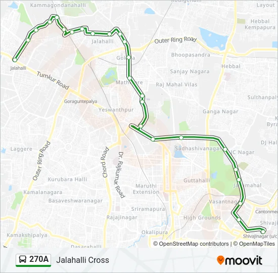 270A Bus Line Map
