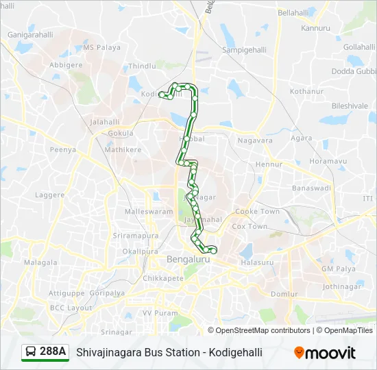 288A Bus Line Map