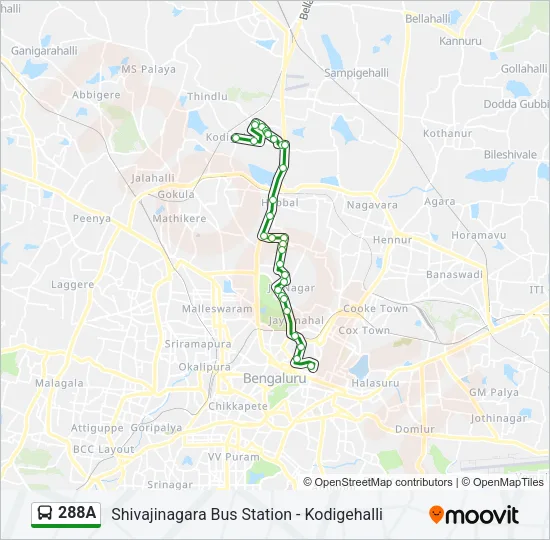 288A Bus Line Map