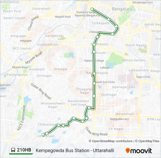 210HB Bus Line Map
