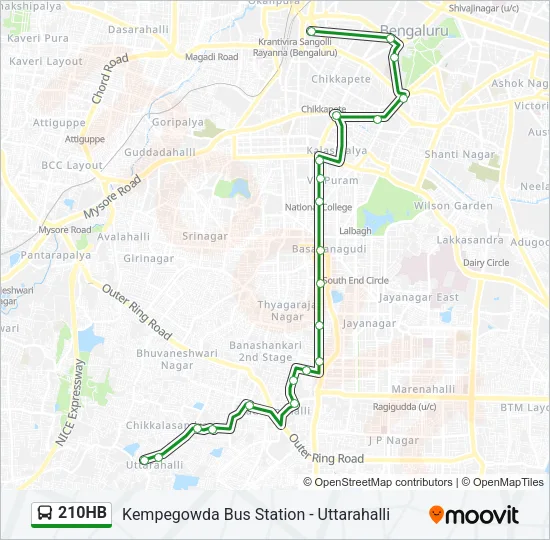 210HB Bus Line Map