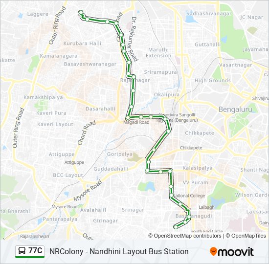 77C bus Line Map