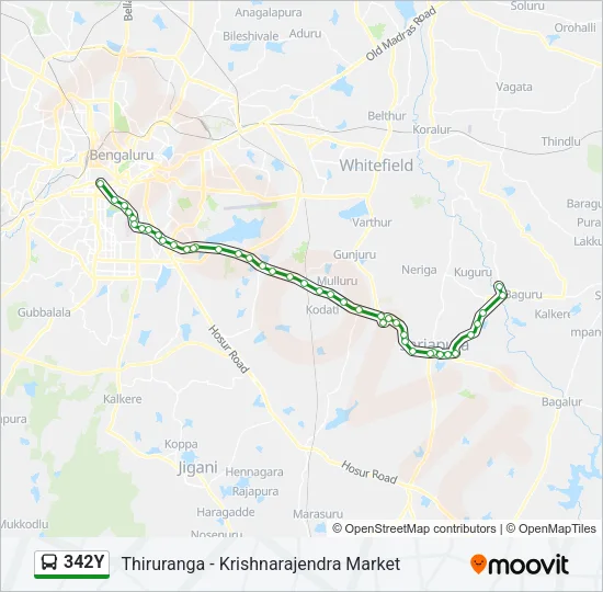 342Y Bus Line Map