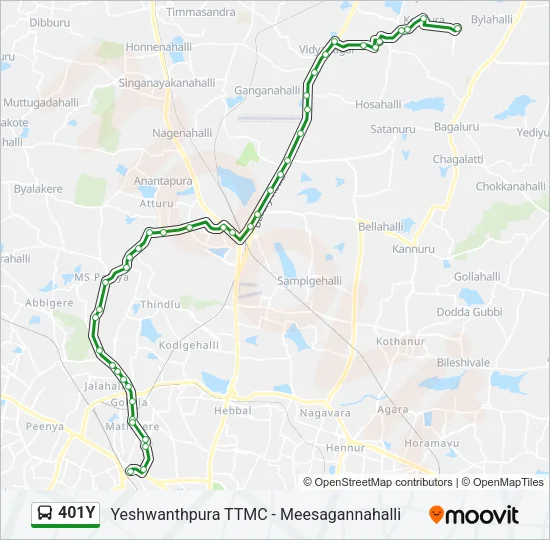 401Y Bus Line Map