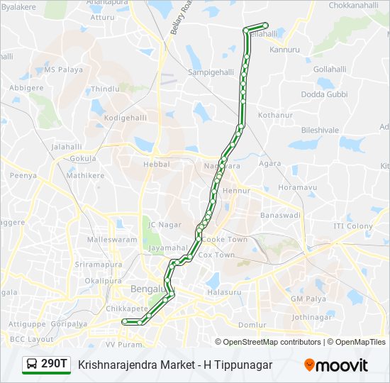 290T bus Line Map