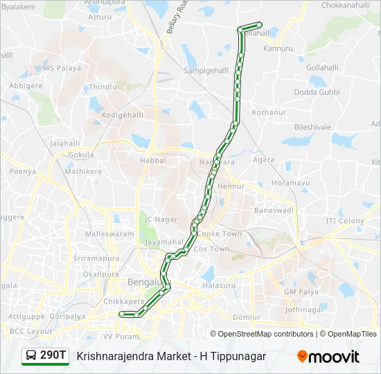 290T Bus Line Map