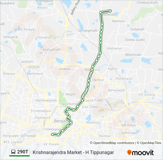 290T Bus Line Map