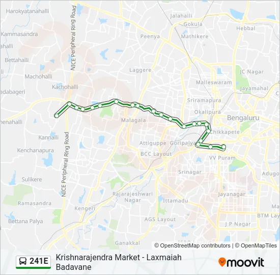 241E Bus Line Map