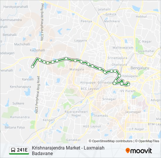 241E bus Line Map