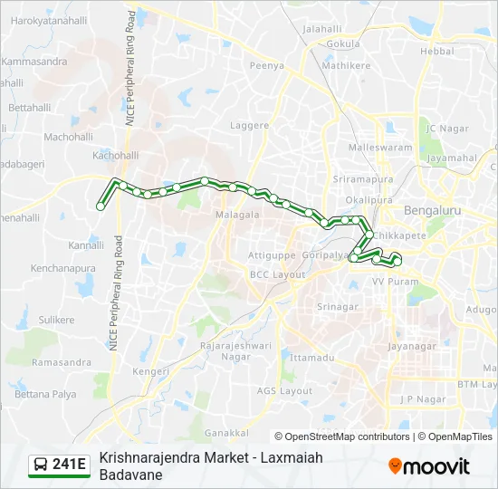 241E Bus Line Map