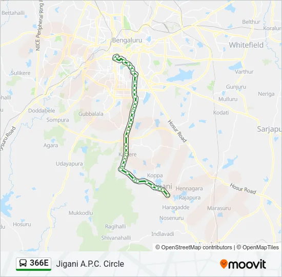 366E Bus Line Map