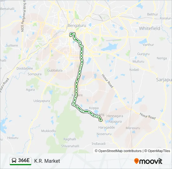 366E Bus Line Map
