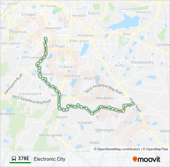378E Bus Line Map