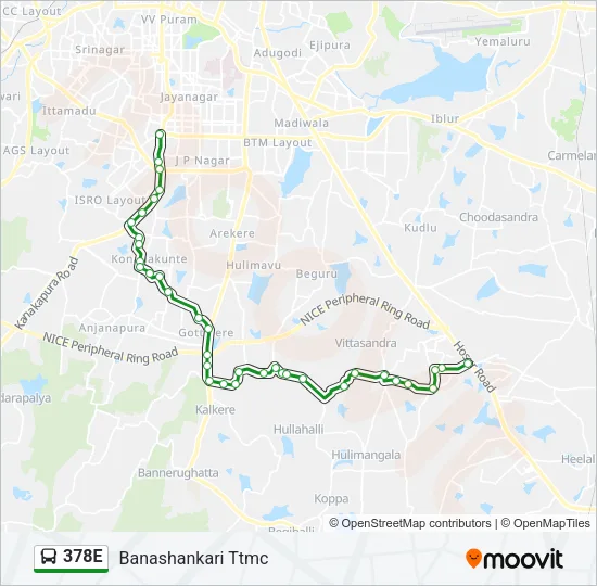 378E Bus Line Map