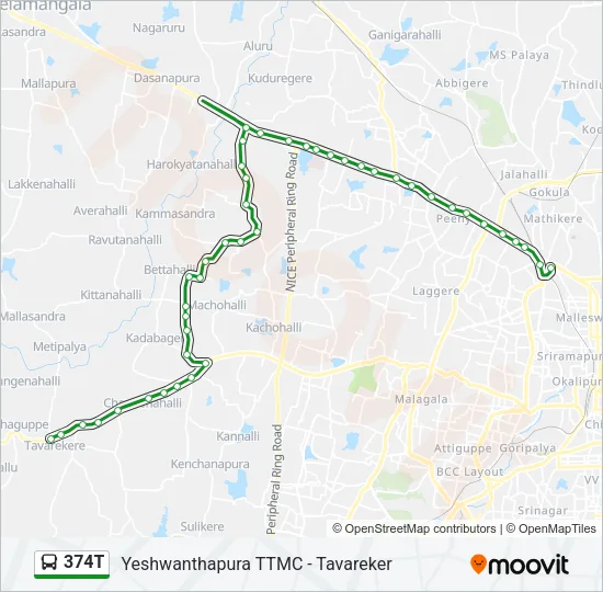 374T Bus Line Map