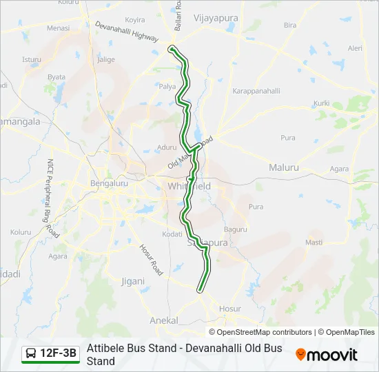 12F-3B Bus Line Map