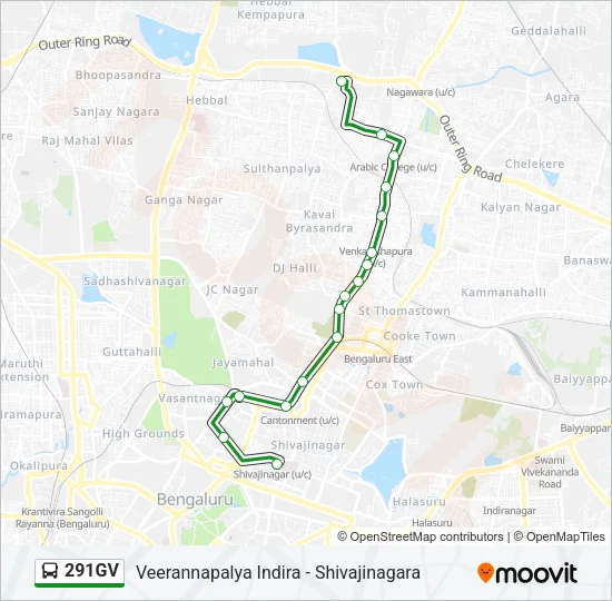 291GV Bus Line Map