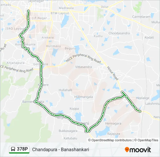 378P Bus Line Map
