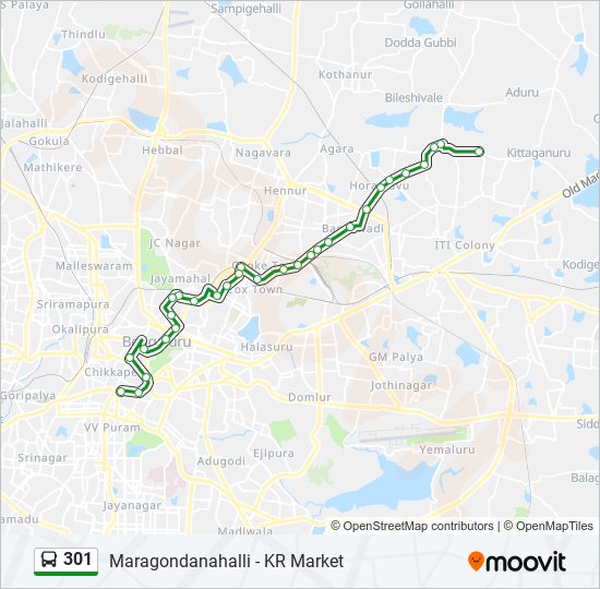 301 bus Line Map