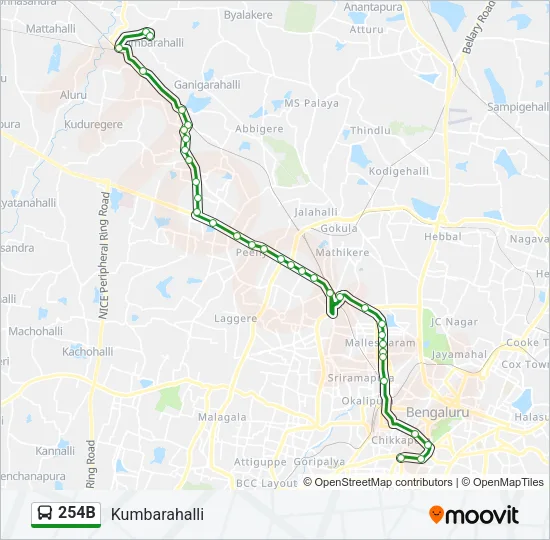 254B Bus Line Map