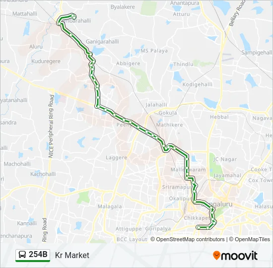 254B Bus Line Map