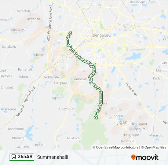 365AB Bus Line Map