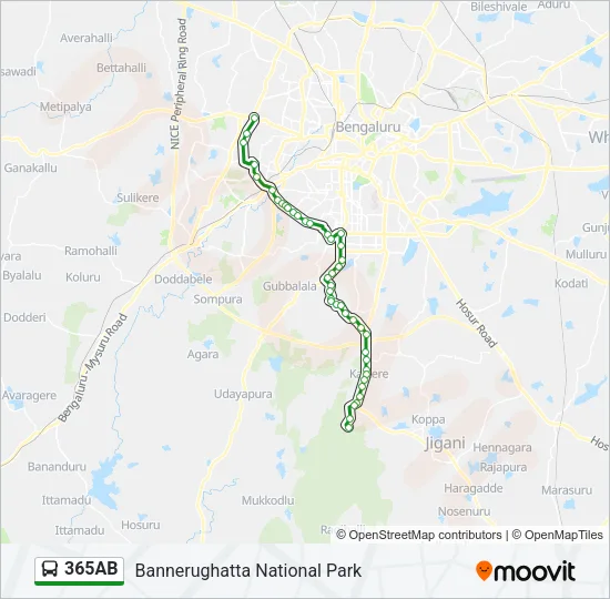 365AB Bus Line Map
