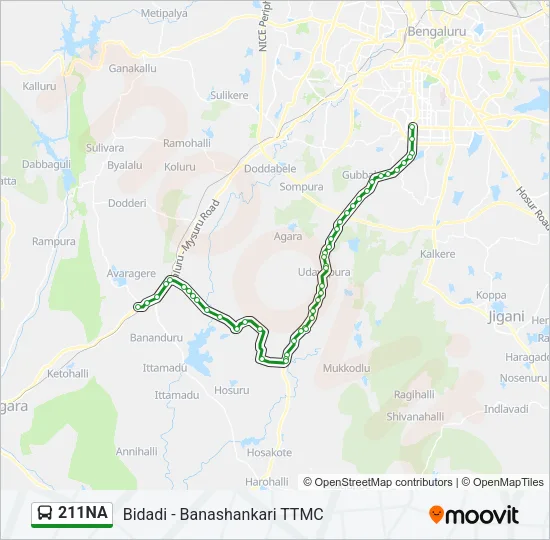 211NA Bus Line Map