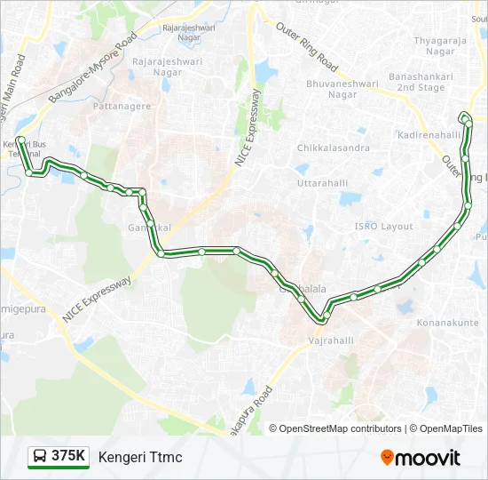 375K Bus Line Map