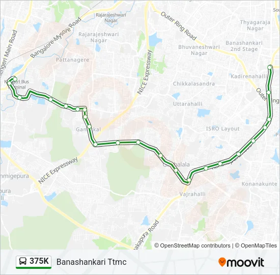 375K Bus Line Map